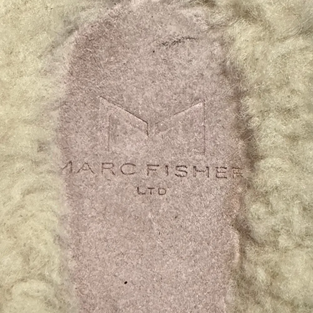Marc Fisher Pink Suede and Sherpa Lined Slip On Sandals Womens Size 7